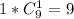 1*C^1_9 = 9