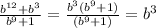 \frac{b^{12}+b^3}{b^9+1} = \frac{b^3(b^9+1)}{(b^9+1)} =b^3