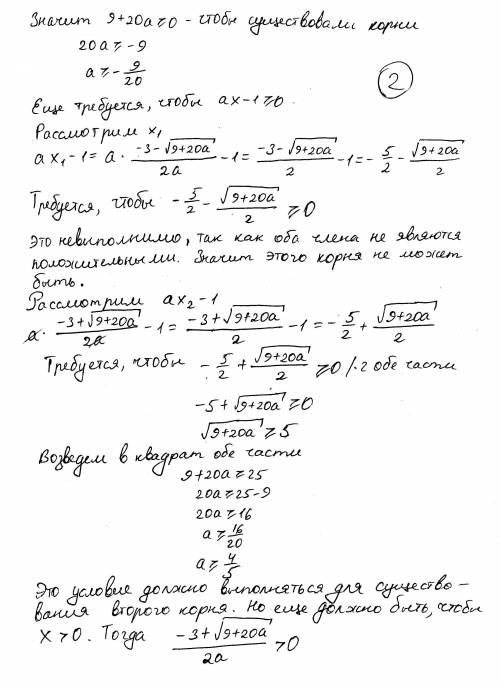 Найдите все значения а, при каждом из которых уравнение(фото в закрепе) на промежутке (0; +бесконечн