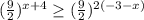 ( \frac{9}{2} )^{x+4} \geq ( \frac{9}{2} )^{2(-3-x)}