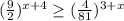 ( \frac{9}{2} )^{x+4} \geq ( \frac{4}{81} )^{3+x}