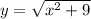 y= \sqrt{x^2+9}