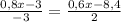 \frac{0,8x-3}{-3}= \frac{0,6x-8,4}{2}