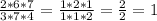 \frac{2*6*7}{3*7*4} = \frac{1*2*1}{1*1*2} = \frac{2}{2} =1