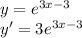 y=e^{3x-3} \\ &#10;y'=3e^{3x-3}