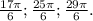 \frac{17 \pi }{6}; \frac{25 \pi }{6}; \frac{29 \pi }{6}.