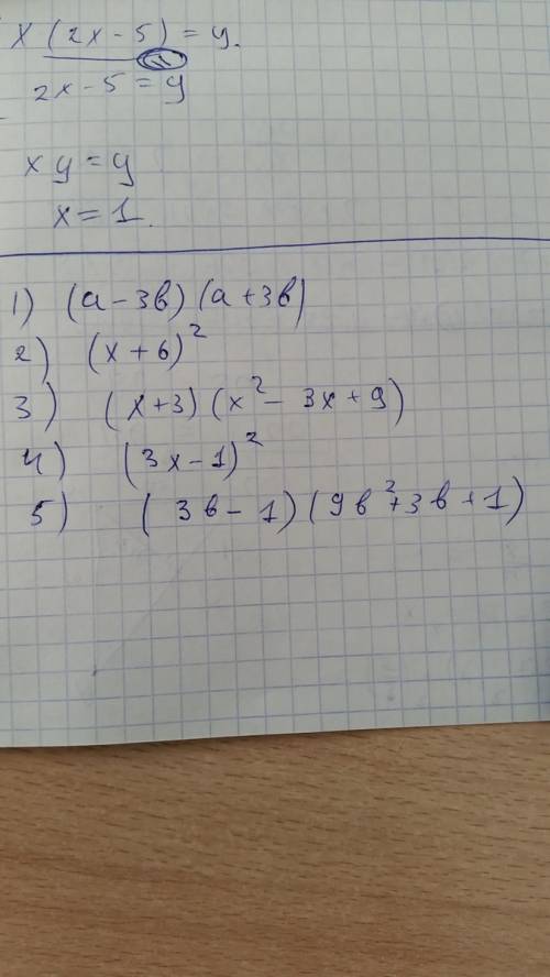 Разложите на множители выражение 1)а^2-9b^2 2)х^2+12х+36 3)х^3+27 4)9х^2-6х+1 5)27b^3-1 хоть что-то