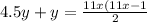 4.5y + y = \frac{11x(11x-1}{2}