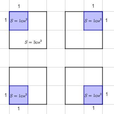 Начерти квадрат площадь которого равна 4 см,раскрась его четвертую часть,покажи как это можно сделат