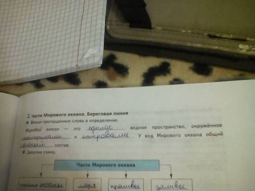 Мировой океан - это водное пространство , окруженное и у вод мирового океана общий состав