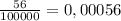 \frac{56}{100000} =0,00056