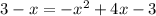 3-x=-x^2+4x-3