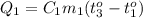 Q_1=C_1m_1(t_3^o-t_1^o)