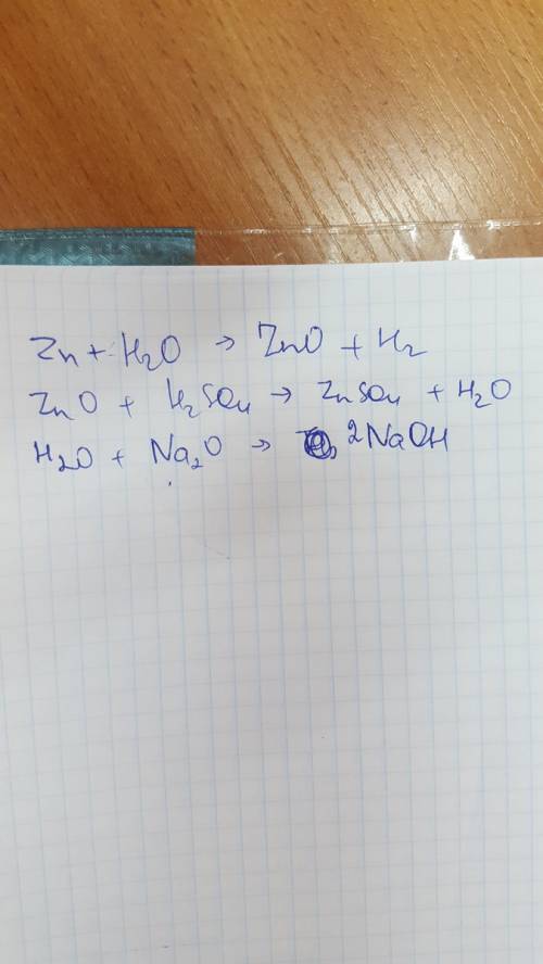 Осуществить превращения zn--zno--h2o--naoh