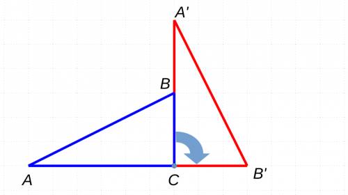1. дан прямоугольный треугольник abc ( угол с=90 ) . постройте его образ при повороте вокруг центра