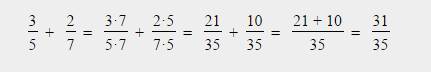 Сколько будет 3 пятых плюс 2 седьмой