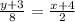 \frac{y+3}{8}= \frac{x+4}{2}