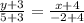 \frac{y+3}{5+3}= \frac{x+4}{-2+4}