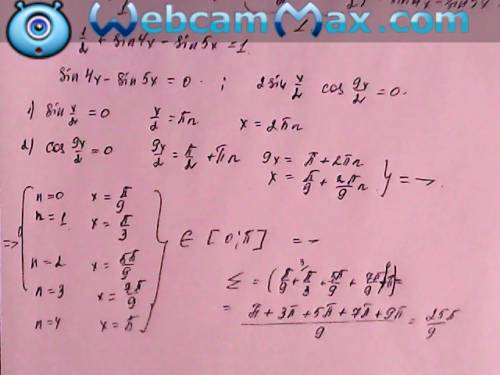 Найдите сумму корней уравнения cos^(2)(2x-(п\4))+cos^()+(п\4))=1 на отрезке [0; 180]. , решите .