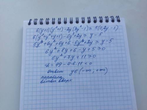 6(y+1)(y^2+1)-2y(3y^2-1)> =5(0.2y-1)