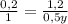 \frac{0,2}{1} = \frac{1,2}{0,5y}