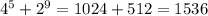 4^{5}+ 2^{9}= 1024+512=1536