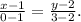 \frac{x-1}{0-1}= \frac{y-2}{3-2} .