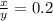 \frac{x}{y}=0.2