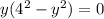 y(4^{2}- y^{2})=0