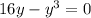 16y- y^{3}=0