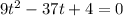 9t^2-37t+4=0