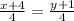 \frac{x+4}{4} = \frac{y+1}{4}