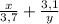 \frac{x}{3,7} + \frac{3,1}{y}