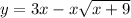 y=3x-x \sqrt{x+9}