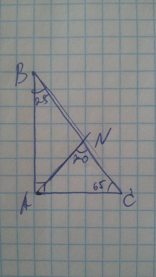 Биссиктриса прямого угла прямоугольного треугольника образует с гипотенузой углы 1 из которых 70 гра