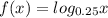 f(x)=log_{0.25} x