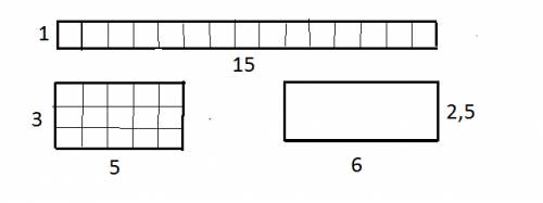 Нарисуйте три фигуры,площадь каждой из которых 15 кв.см