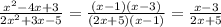 \frac{x^2-4x+3}{2x^2+3x-5}= \frac{(x-1)(x-3)}{(2x+5)(x-1)}= \frac{x-3}{2x+5}