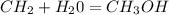 CH_{2}+ H_{2}0= CH_{3}OH