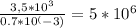 \frac{3,5 * 10^3}{0.7 * 10^(-3)} = 5 * 10^6