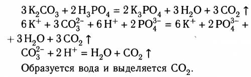 Запишите молекулярное и ионное уравнения реакций меж¬ду карбонатом калия и фосфорной кислотой. что о