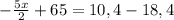 -\frac{5x}{2}+65 =10,4-18,4