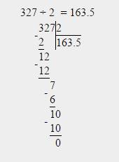 Деление в столбик с остатком 327: 2 465: 3 365: 3