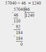 Найди частное чисел. 15872 и 64; 57040 и 46; 12936 и 42.