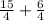 \frac{15}{4}+\frac{6}{4}