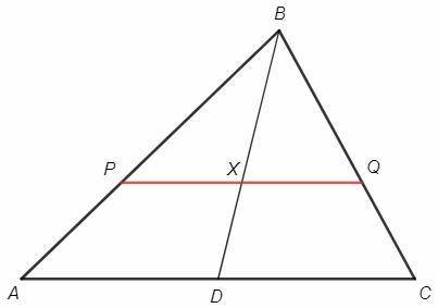 На медиане bd треугольника abc дано. проведите через точку прямую так чтобы отрезок отсекаемый сторо