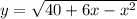 y= \sqrt{40+6x-x^2}