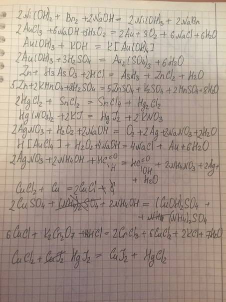 Закончите уравнения реакций: ni(oh)2 + br2 + naoh aucl3 + naoh ® au(oh)3 + koh au(oh)3 + h2so4 zn +