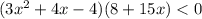 (3x^2+4x-4)(8+15x)