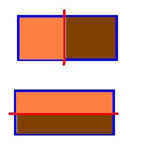 Начертите прямоугольник.проведите прямую,которая разобьёт его на две равных прямоугольника.сколько р